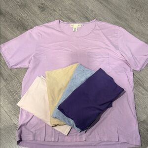 H&M 5 T-Shirt Set in Purple, Cream, Blue, and Yellow sz XL good condition